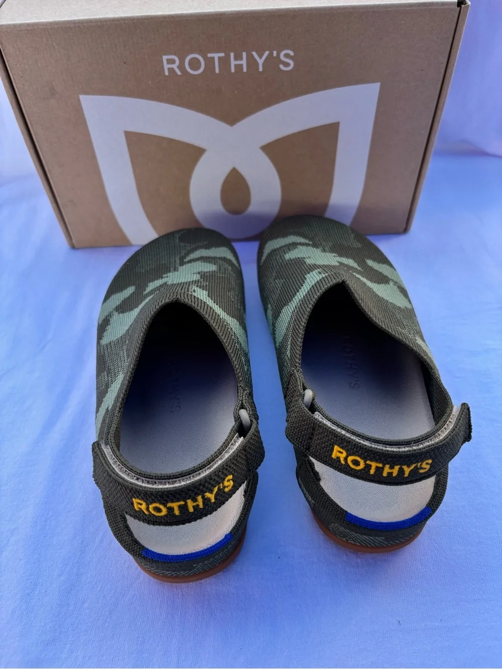 Rothy's Kids Camo Slip-On in Olive Green